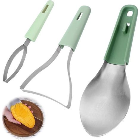 Affettatrice per verdure 3 in 1 in acciaio inox, affettatrice e pelapatate multifunzione per anguria, papaia e kiwi, un aiuto in cucina per una preparazione facile (1/5)