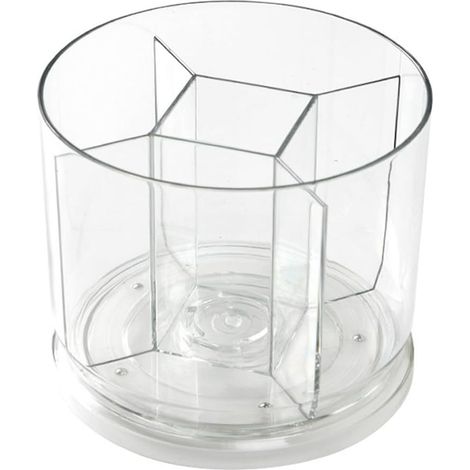 Porte-stylo rotatif à 360 degrés avec 5 emplacements pour stylos, fabriqué en PET haute transparence, adapté à une utilisation au bureau et à l\'école. (1/5)