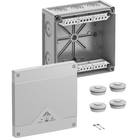 Spelsberg Caja de derivación, tipo de protección IP66/IP67/IP69, máx. 16², resistencia al impacto IK09, clase de protección II, Ui 690V AC, Ui 690V DC, DLG, DNV, VDE, libre de halógenos, 41642001