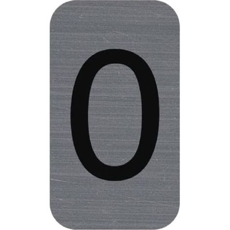Plaque de signalisation - EXACOMPTA - Chiffres 0 - 25 x 44 mm - Gris - Finition Mat - Auto-adhésif