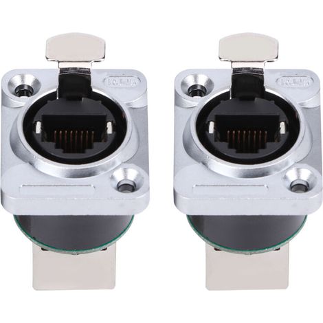 Lot de 2 connecteurs RJ45 à angle droit, matériau isolant ignifugé, fiche aviation YTRJ45