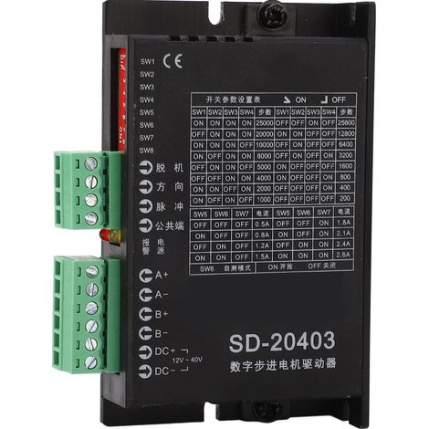 Schrittmotortreiber, 2-phasig, 16 Unterteilungsmodi, fotoelektrische Trennung, Schrittmotorsteuerung, 12–40 V DC (1/5)