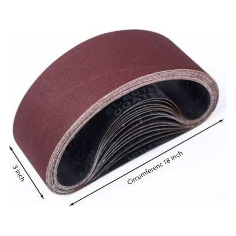 Cinghie abrasive 75 x 457 mm, Cinghie abrasive miste (3 grane 80/120/150/240/400) per levigatrici a nastro (15 pezzi) (1/4)