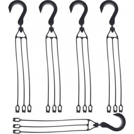 5 paquets Chaîne de suspension en plastique pour Pots de fleurs, crochet de panier suspendu rotatif à 360 °, support de Pot de fleur (noir)