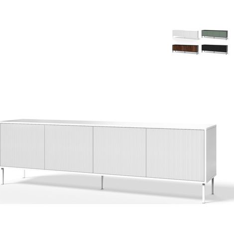 Anrichte Küche modernes 4-türiges Buffet mit Metallbeinen Budapest CA - Weiß