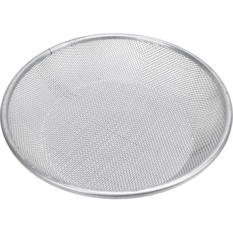 Tamis crible filtre jardin terreau sable compost acier inox charge 50kg avec gants latex bleu anti-glisse trou 2mm (0.08po) pour seau 5gal Ø30x22x6cm 1 tamis 2 gants (1/5)
