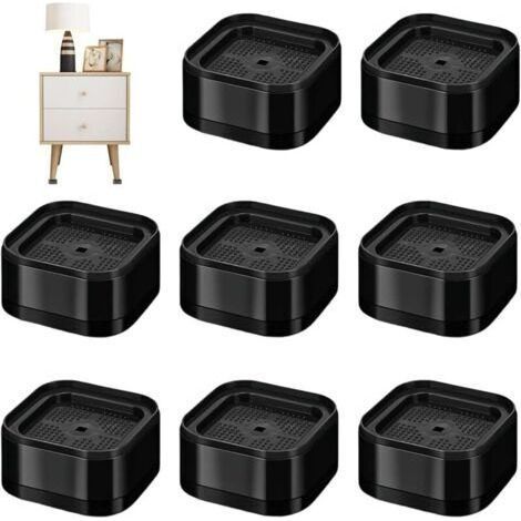 8 Pièces Empilable Rehausseur Meuble, Rehausseur Pieds de Lit Noir, Hauteur Simple 3,5 cm, Rehausseurs de Meubles Réglables, pour Machines à Laver, Canapés, Tables, Armoires (1/4)