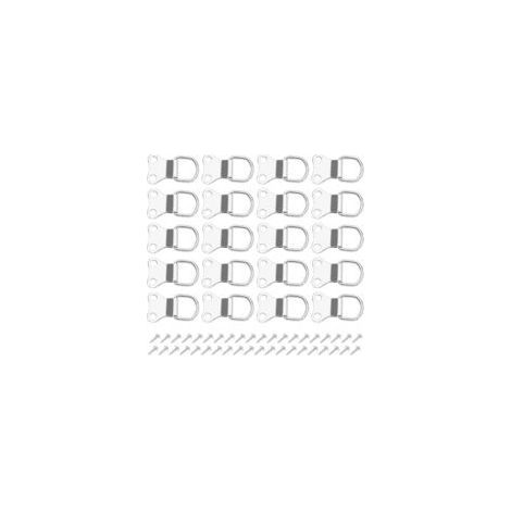 50 Bilderrahmenhaken mit D-Ring, Doppelloch-Bilderrahmenaufhänger mit Schrauben, Wandhalterung, verzinnt, 3,5 x 2,2 cm, silberfarben