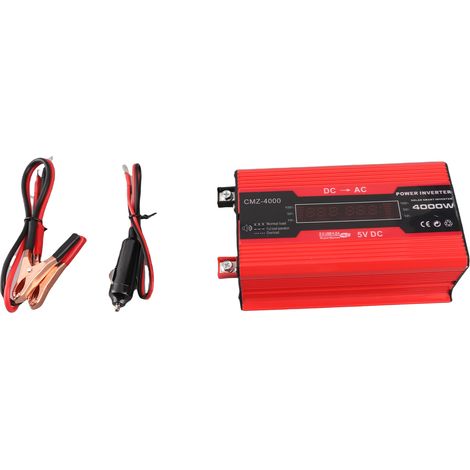 Modifizierter Sinus-Wechselrichter, 4000 W Spitzenleistung, 300 W Nennleistung, 12 V DC auf 220 V AC, mit LED-Anzeige, Kfz-Ladegerät, 2 USB-Anschlüssen und AC-Steckdose. (1/5)