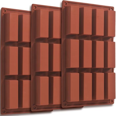 Lot de 3 moules rectangulaires en silicone pour barre granola à 12 cavités,Parent,- (1/5)