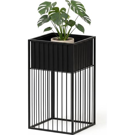 Supporto per piante in ferro nero, 61 cm – Design moderno a griglia (1/5)