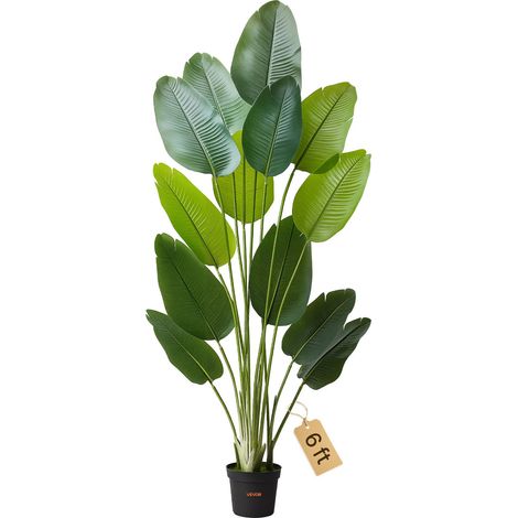 Oiseau de Paradis Artificiel, 1,8 m, Plante Artificielle Tropicale en Pot, Faux Arbre Tropical, Fausse Plante Feuilles Polyéthylène pour Décoration Intérieur, Salon, Bureau, Intérieur, Extérieur (1/5)