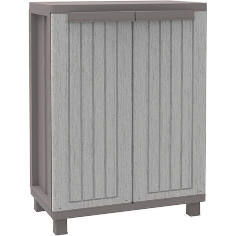Terry, Jwood 68, Armadietto da Interno Esterno a 2 Ante Effetto Legno, 1 Ripiano Regolabile. Materiale: Plastica, Dimensioni: 68X37,5X91,5 cm (1/4)