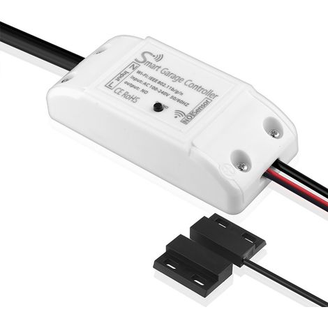 Télécommande intelligente Wi-Fi pour porte de garage avec interrupteur de levage, application mobile et minuterie. Compatible avec Alexa & Home et IFTTT pour la commande vocale.