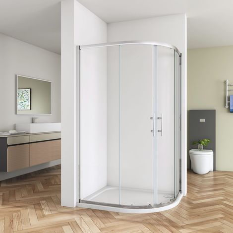 SKY Bathroom Bathroom 900x760mm Quadrant Shower Enclosure Corner Cubicle Door Safety Glass No stone tray included (1/5)