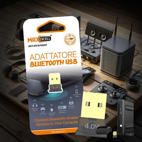 Adattatore Bluetooth 5.0 3Mbps Compatibile con Tutti Periferiche di Input Wireless Mouse Tastiera Joystick Cuffie Stampante Altoparlanti per Computer (1/3)