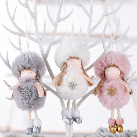 Adorno De Ángel - 6,3 Pulgadas - Poliéster - Para Árbol De Navidad - Pack De 3 Unidades (1/5)