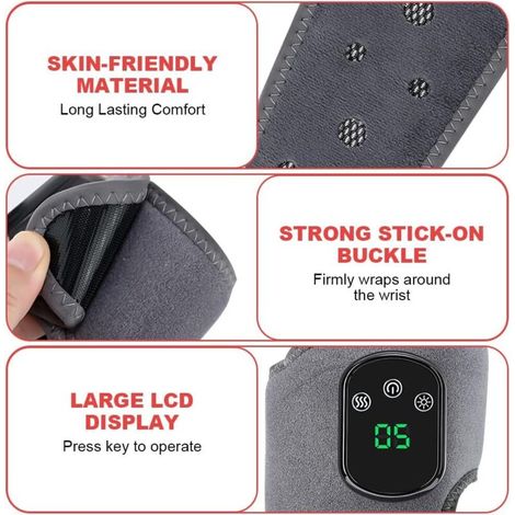 3 En 1 Masseur de Pieds Électrique, Massage Pieds avec 3 Modes de Vibration et 5 Niveaux de Chauffageé, Portable Masseur de Cheville, Masseur Pieds Sans Fil pour Cheville (1 Pct)