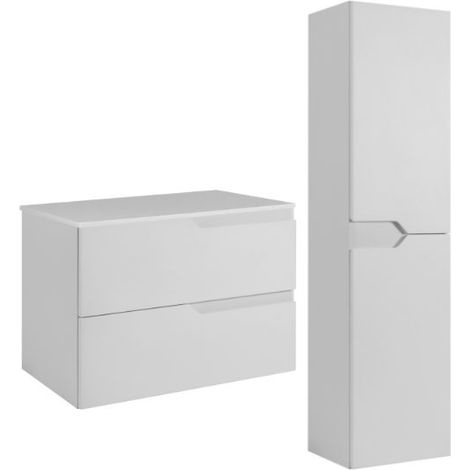 Waschtischunterschrank - 80 cm - Weiß - Modernes Design - Optimale Funktionalität