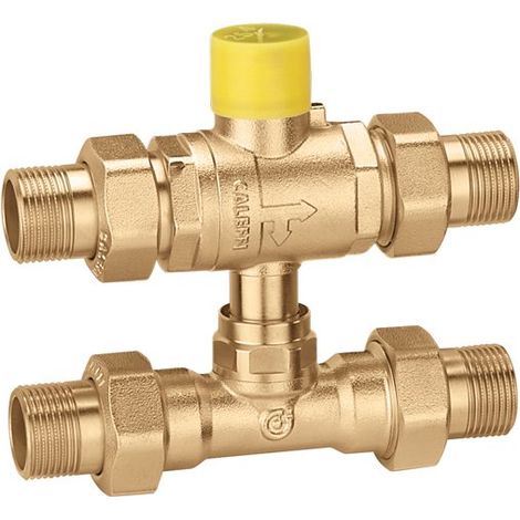Drei-Wege-Kugel-Zonenventil mit Bypass-T-Stück Caleffi 648950 3/4" (1/2)