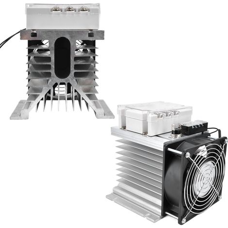 Relais statique amélioré, relais triphasé automatique pour moteurs, contrôle de température, TSR-200DA-R avec radiateur (1/5)