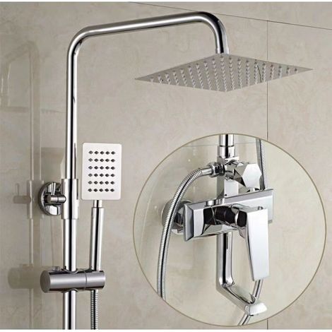 Square Three-Speed Shower Head Copper Shower Head Bath Shower Set - Square Style