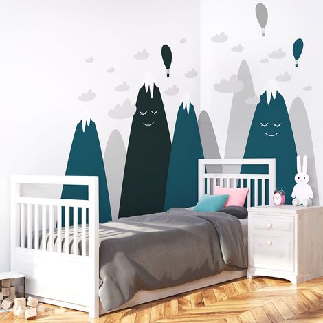 Stickers enfant montagnes scandinaves jaminka 70 x 105 cm (1/5)