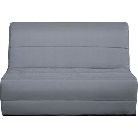 Dunlopillo – Canapé convertible 2 places tissu gris – Dimensions L 140 x H 94 x P 55 cm – Matelas mousse haute densité 12 cm – Antiacarien et antibactérien (1/5)