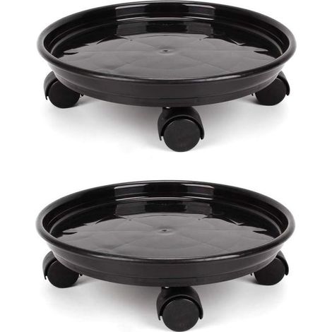 Charriot Pour Plantes - Plateau Ronde Sur Roulettes - Charge Maximale 100 Kg - Pour Intérieur Et Extérieur - 2 Pièces (1/5)