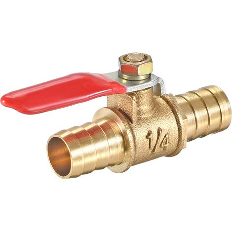 Robinet À Tournant Sphérique Vanne Arrêt 12mm Laiton Barbillon (1/4)