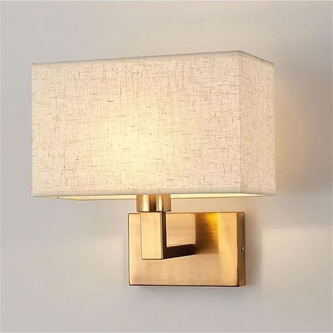 Applique murale de lecture, applique murale moderne, abat-jour en tissu beige, applique murale pour chambre ou couloir (1/5)