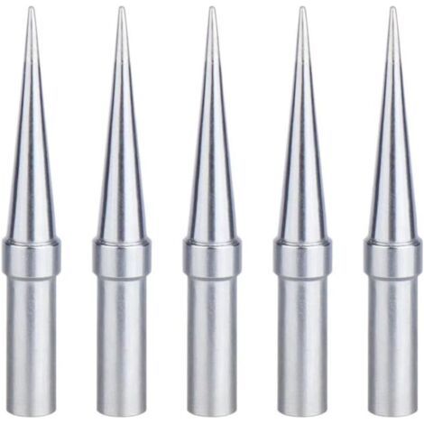 Panne À Souder, 5 Pièces Pointe De Fer À Souder Conico 0,4 Mm De Remplacement, Pointes De Soudure Cuivre Plaqué Nickel, Applicable For Weller Wesd51 Wes51 Wes50 (1/4)
