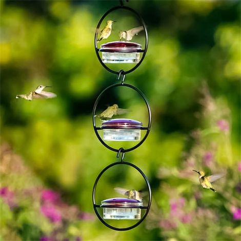 Bird Feeder - Metal Frame With Glass Bowl - For Outdoor Garden Tree Yard Use - 1 Unit (1/4)