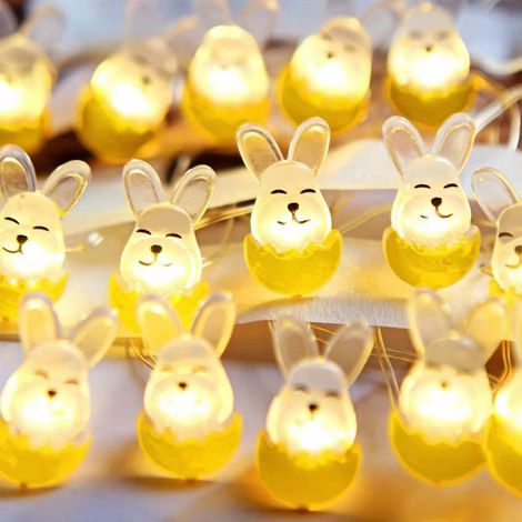 Guirlande Lumineuse Carotte De Pâques - Fil De Cuivre Flexible - Alimentation USB/Piles - Pour Décoration Intérieure/Extérieure - 100 Cm - 2 Piles AA Requises (1/5)