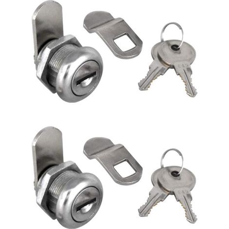 Filiyano-Lot de 2 serrures à came pour armoire avec la même clé, serrure de boîte à outils avec cylindre de 5/8" pour camion, camionnette, boîte à (1/4)