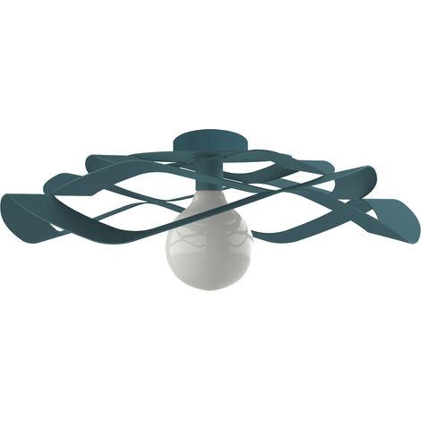 LUMICOM KAMI Plafoniera, 1X E27, max 42W, metallo, blu mediterraneo, D.40cm (1/2)