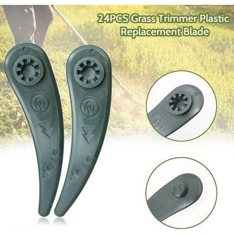 Ersatzmesser für Rasentrimmer, 24er-Pack, passend für Bosch Durablade Art 23-18 LI und Art 26-18 LI Rasentrimmer, Grün (1/3)