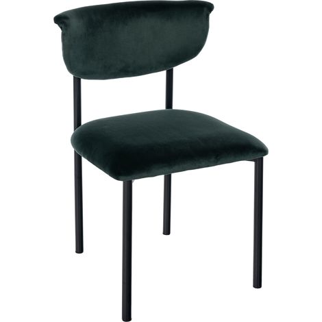 Silla de comedor de terciopelo Gambell Verde oscuro