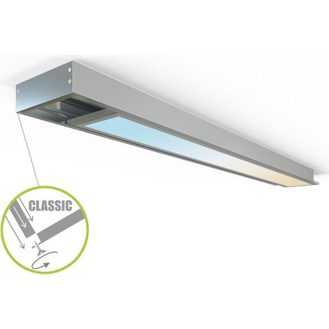 LED Panel Aufbaurahmen Classic 120x15cm silber Aufputz Montagerahmen