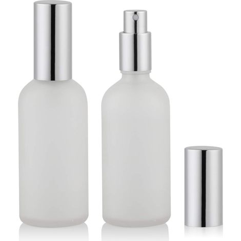 Flacon vaporisateur vide en verre dépoli, 100 ml, atomiseur de parfum, brume fine (2 pièces) (1/4)