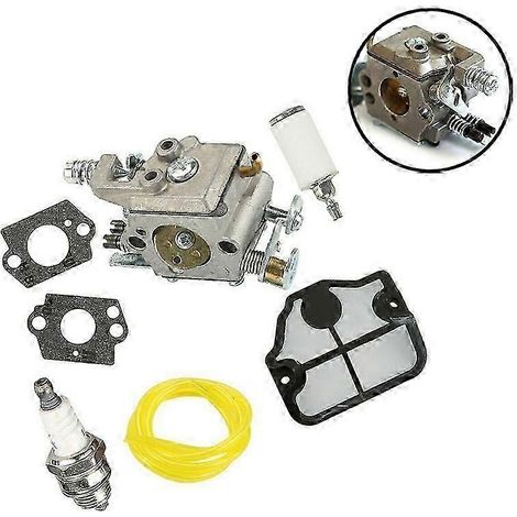 Kit de carburateur Zama C1Q-W29E pour tronçonneuse Husqvarna 36 41 136 137 141 142 : carburateur, joint, filtre à air et durite d'essence. Neuf. (1/5)