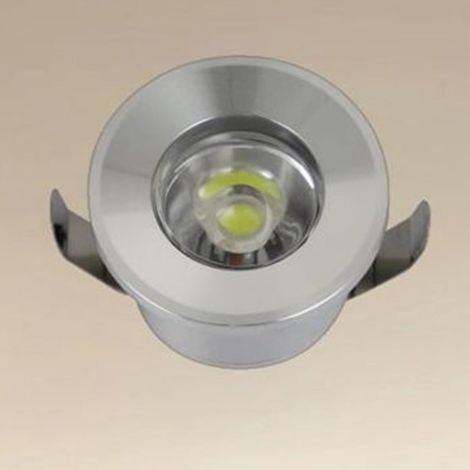 TrAdE Shop Traesio - Faretto 1w Led Incasso A Soffitto Ip20 Argento Mini Spot Segnapassi Luce Fredda 00243 - (1/5)