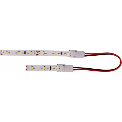 Conector flexible V-TAC para tiras LED de 10 mm de ancho. Conexión rápida mediante clip de 2 pines.