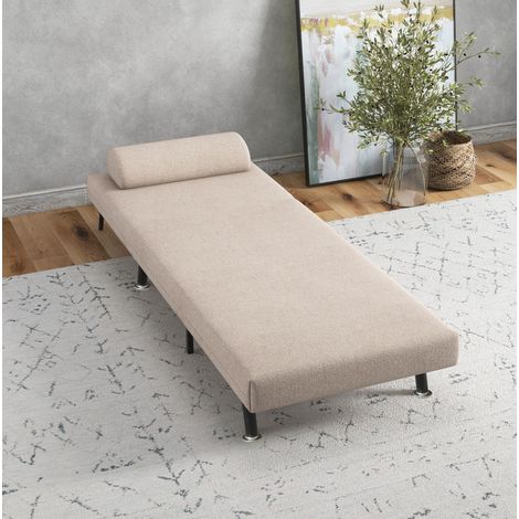 Sillón convertible con función cama, respaldo reclinable, beige OKMYHOME (1/5)