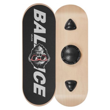 Tabla de Equilibrio de Madera Base Ajustable de 3 Niveles, Entrenador de Tabla de Equilibrio con Superficie Antideslizante para Ejercicios de Core, Ejercicios de Escritorio de Pie, Yoga