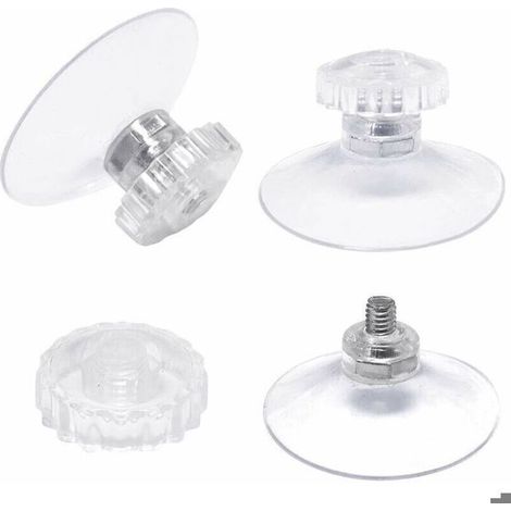 BelleRise - Lot de 30 ventouses avec filetage et écrous moletés Ø 45 mm, transparentes, pour voiture, camping, fenêtre, pare-soleil (1/5)