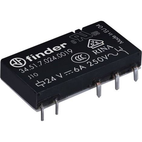 Finder 34.51.7.024.0019 Relè per PCB 24 V/DC 6 A 1 scambio 1 pz.