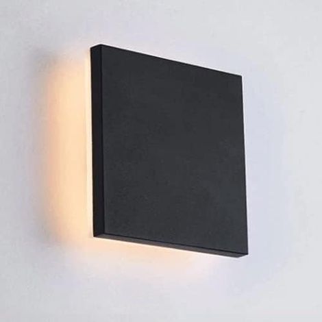 murale extérieure carrée en aluminium créative, lampe d'ambiance d'éclairage décoratif de couloir LED moderne 3000K, murale extérieure simple étanche IP55, rondelle murale en métal n (1/5)