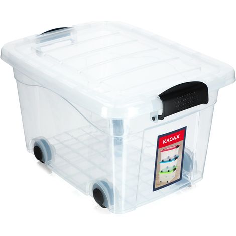 KADAX Kunststoffbehälter mit Rollen, Aufbewahrungsbox aus Kunststoff 20L (1/5)