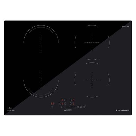 Glem Gas GTI741BSL piano cottura Nero Da incasso 70 cm Piano cottura a induzione 4 Fornello (i)
